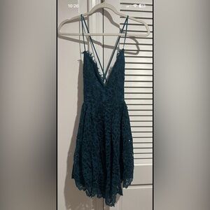 NBD x Revolve Teal Backless Lace Dress- Size XS